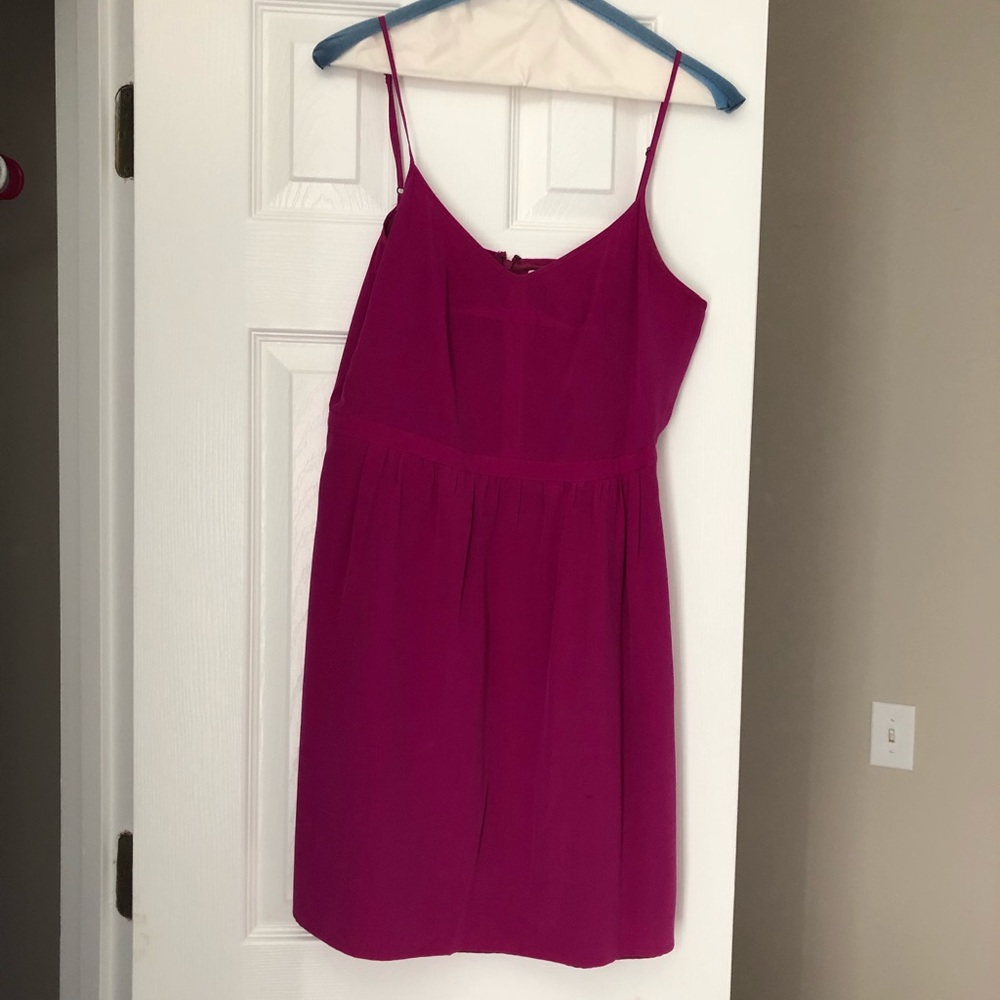 Madewell silk magenta cocktail dress